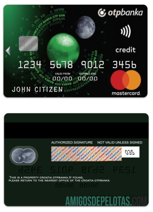 Croácia OTP Banka Standard Credit Mastercard amostra